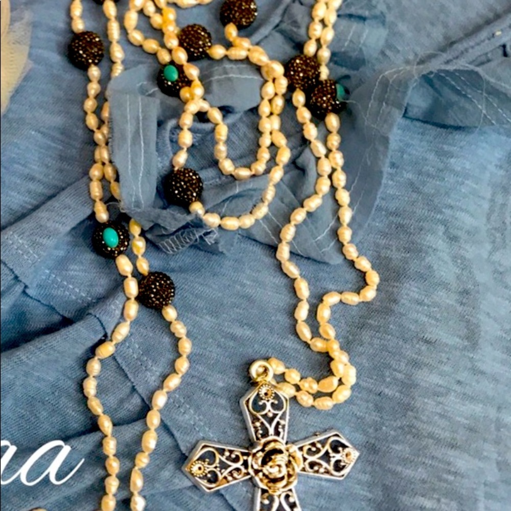 Brand New long pearl necklace